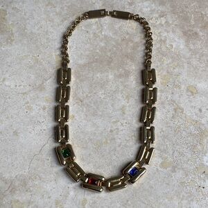Vintage Necklace (late 80s, early 90s?) with jewel toned accents